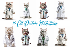 10 Cat Doctor Kitten Dress Up Illustration JPG Portrait Product Image 1