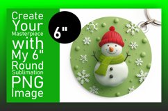 Winter Snowman Round Design 3D Holiday Sublimation Product Image 1
