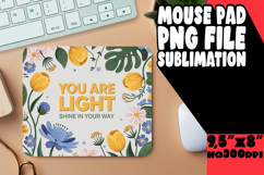 BLISSFUL MOUSE MAT PNG STYLE, Flower Quote Product Image 1