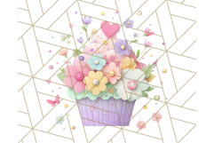 Paper Cupcake Clipart Layered Paper Scrapbook Collage Png Product Image 2