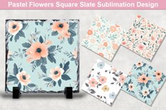 Pastel Flowers Square Sublimation Slate Designs Product Image 1