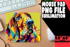 Abstract Colorful Dog Mouse Pad Sublimation PNG Product Image 1