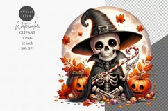 Halloween clipart, Skeleton clipart, Autumn clipart Product Image 1