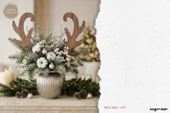 Reindeer Antler Plant Stake Laser Cut | Herb Label | SVG Product Image 2