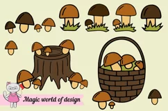 Autumn Mushroom clipart png Doodle Sublimation, Printing Product Image 2