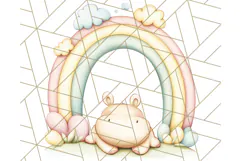 Pastel Plushie Rainbow Clipart PNG, Nursery Baby Animals Png Product Image 2