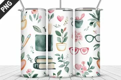 Book And Flowers Tumbler Design| Valentine Tumbler Wrap Product Image 3