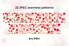 Cherry Coquette Digital Paper Floral Seamless Pattern Bundle Product Image 3