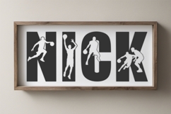 Basketball Font, Sport Alphabet with Player Silhouettes Product Image 3