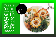 Cute Flamingo with Flowers Round Design PNG Product Image 1