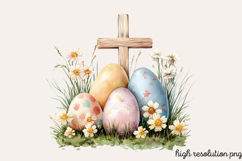 Easter Cross Sublimation Clipart PNG Product Image 1