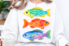 Preppy Colorful Beach Fish PNG Product Image 1