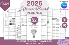 2026 Vision Board Planner Canva Template Product Image 1
