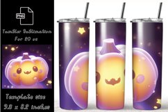 20 oz skinny tumbler wrap Halloween pumpkin, spooky tumbler Product Image 1