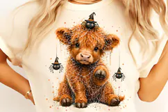 Halloween Highland Cow PNG, Halloween Highland Cow PNG Product Image 9