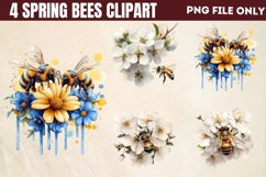 Spring Bees Clipart PNG Product Image 1