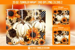 Pumpkin Tumbler Sublimation Wrap, 20 oz Fall Tumbler Wrap Product Image 1