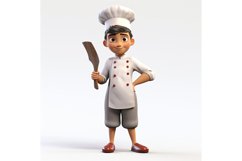 3D Pixar Character Child Boy Chef with relevant environment Product Image 1