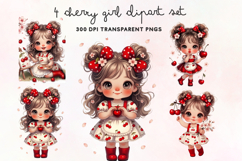 Cherry Girl PNG Clipart Set Product Image 1