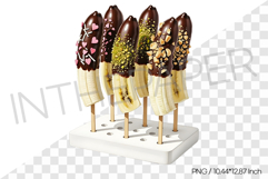 Chocolate Banana Skewers Catering Display PNG Cli Fruit Product Image 1