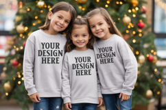 Christmas Family Matching T-Shirt Mockups | Holiday Group Product Image 1
