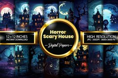 Horror Scary House Digital Papers, Scary Pattern Product Image 1