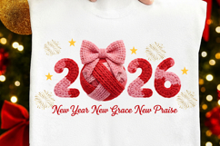 Happy New Year 2026 PNG, Crochet Yarn Christmas png design Product Image 3