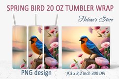 Spring bird tumbler wrap | Tumbler sublimation 20 oz Product Image 21