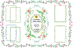 Floral Border Clipart Bundle 10 Hand Drawn Botanical Frames, Product Image 1