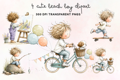 Cute Beach Boy Clipart PNG Product Image 1