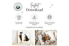 Retro Halloween Clipart PNG Set Bundle for sublimation Product Image 10