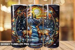 Christmas Stained Glass deer Tumbler Design Product Image 1