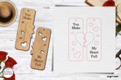 Valentine's Day Couple Bookmarks Laser Cut | Glowforge | SVG Product Image 2
