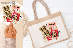 Lash Artist Sublimation PNG Red Gold Beauty Design Digital Product Image 7