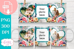 Floral photo mug template for sublimation, customizable mug Product Image 2