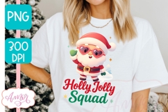 Holly Jolly PNG design, Cute Santa sublimation Product Image 4