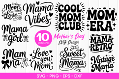 Mama Vibes Quotes Mothers Day SVG PNG Product Image 1