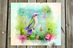 Watercolor Hummingbird | Sublimation skinny tumbler designs Product Image 10