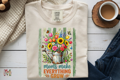 Moms Make Everything Grow PNG, Floral Mom Sublimation Product Image 9