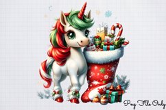 Christmas Unicorns Clipart PNG Product Image 1