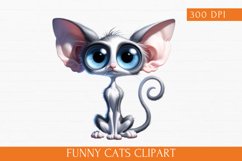 Funny Cat Clipart, Funny Cats Sublimation bundle Product Image 5