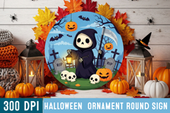 Halloween Ornaments Round Sign PNG, Halloween Round Sign PNG Product Image 1
