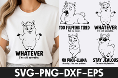 Funny Llama Quotes SVG | Cute Llama T-Shirt Design SVG Product Image 1