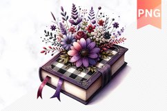Books Flowers - Clipart PNG Design Product Image 1