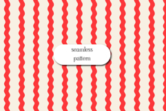 Red Wavy Stripe Seamless Pattern, Valentine Digital Paper Product Image 1