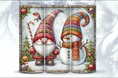 4 Gnome & Snowman ChristmasTumbler Wrap 20 oz Product Image 5