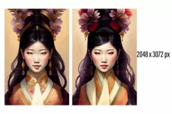 10 images Asian woman art. Instant Download: Exquisite Asian Product Image 7