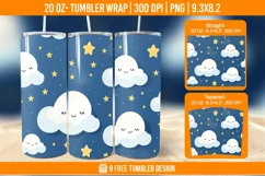 Day And Night Tumbler Wrap Designs, Sublimation Wrap Product Image 1