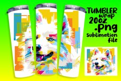 Abstract Colorful Dog 20oz Tumbler Wrap Sublimation Product Image 1