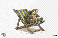 Quirky Funny Summer Turtle Clipart Product Image 1